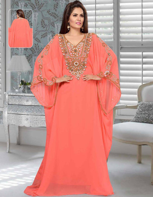 Necklace pattern Kaftan with Golden Work